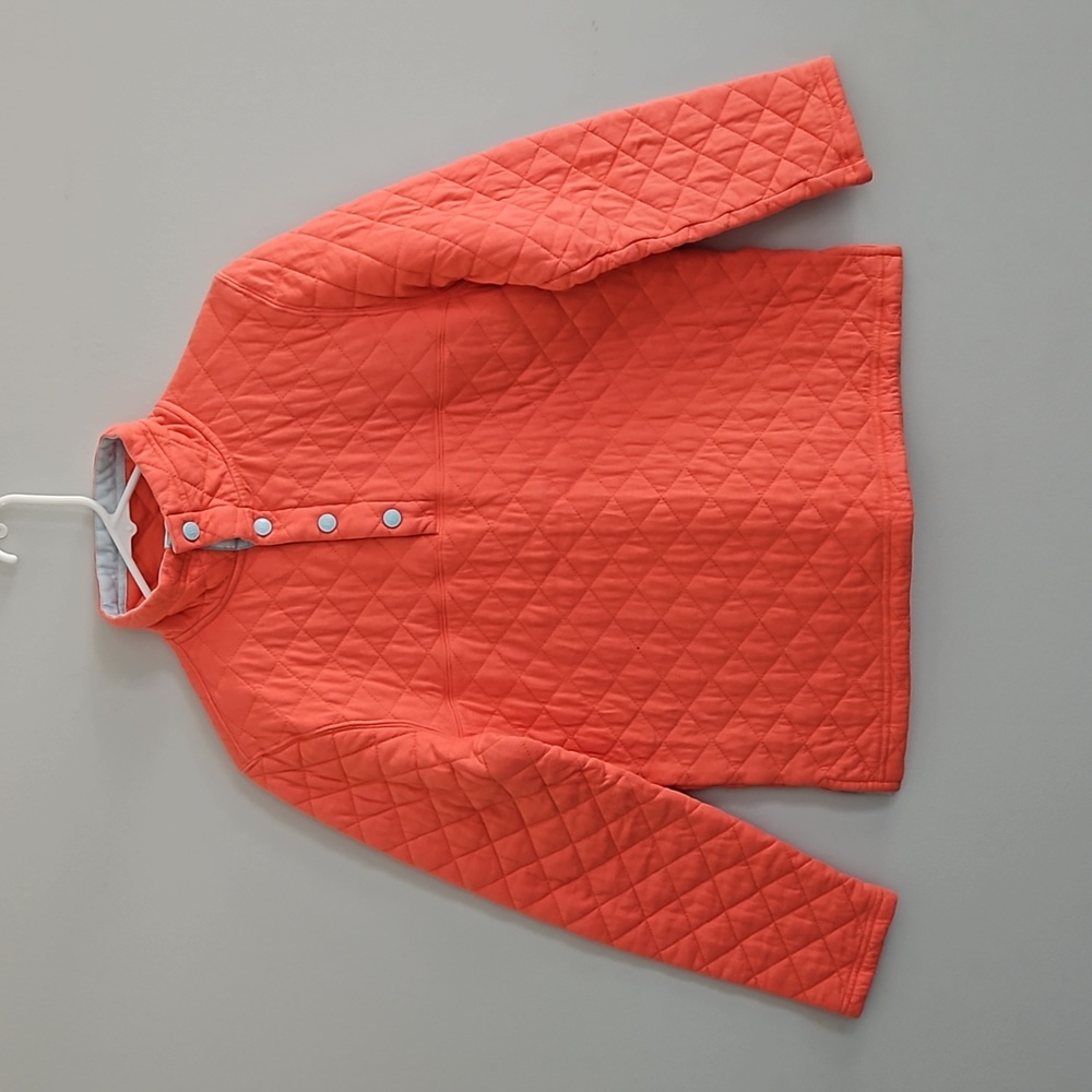 Lauren James PrepTec Quilted Quarter Snap Button Pullover Top Small